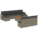  The Living Store Vrtna sedežna garnitura 11-delna z blazinami siv poli ratan - Vrtna Sedežna Garniture, (21451108) | Shoptok.si