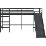 Krevet na kat za djecu s toboganom Crna i antracit 100 x 200 cm | Eponuda.com