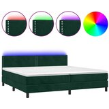 box spring s madracem LED tamnozeleni 200x200 cm baršun | shoptok.hr
