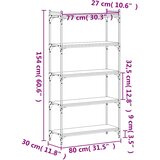  Regal za knjige s 5 razina crni 80x30x154 cm konstruirano drvo | shoptok.hr