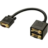 41214 VGA Y-adapter [1x moški konektor VGA - 2x moški konektor VGA] črna 0.18 m, (21732380)