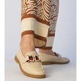 Gemre Cream eco-leather loafers with Kalenda ornament | Shoptok.si