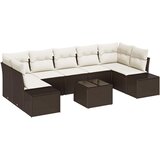  Sjedeća garnitura za vrt 8 kom. Smeđa i krem poliratan 239 x 62 x 69 cm | shoptok.hr