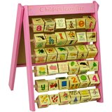 Lean_Toys Izobraževalna lesena tabla  2v1  Magneti Klice Črke Slike Abeceda | Shoptok.si