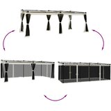  Sjenica s mrežastim zidovima 6 x 3 m krem čelična | shoptok.hr