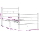  Metalni okvir kreveta bez madraca boja hrasta 75x190 cm | shoptok.hr
