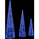 vidaXL Božično drevo med 90 LED 3 pcs Modra 40 cm 60 cm 80 cm Akril | Shoptok.si