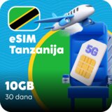 Ananas eSIM Tanzanija eSIM kartica - 10GB prepaid mobilnih podataka za 30 dana Cene