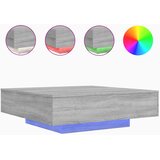  Stolić za kavu s LED svjetlima siva boja hrasta 100x100x31 cm | Eponuda.com