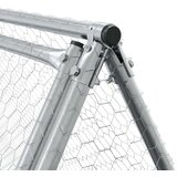 vidaXL Kletka za zajce srebrna 400x105x91 cm pocinkano jeklo | Shoptok.si
