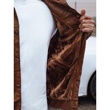 DStreet Kurtka męska skórzana z futerkiem brązowa | Shoptok.si