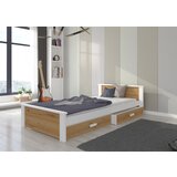 ADRK Jednokrevetni krevet ALDEX s dvije ladice 200x90 cm - BIJELA-HRAST | shoptok.hr