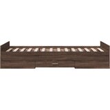  Okvir za krevet s uzglavljem smeđa boja hrasta 100x200cm drveni | Eponuda.com