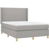  Krevet box spring s madracem LED svjetlosivi 140x200 cm tkanina | shoptok.hr