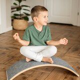 MeowBaby Bež/naravna deska za ravnotežje iz borovega lesa 80x30x18 cm Montessori - | Shoptok.si