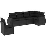  6-dijelni set vrtnih sofa s jastucima crni od poliratana Crna | shoptok.hr