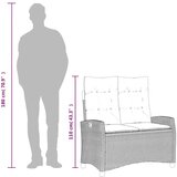  Vrtni naslonjač s jastucima crni od poliratana - Crna 105 x 66 x 93 cm 1 1 | shoptok.hr