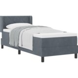  Postelja z vzmetnico Črna 100x200 cm Žamet Temno siva | Shoptok.si