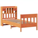 vidaXL Posteljni okvir brez vzmetnice voščeno rjav 90x190 cm borovina | Shoptok.si