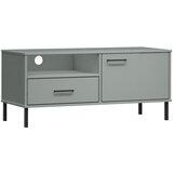Maison Chic TV omarica - TV stojalo - Televizijska omarica s kovinskimi nogami siva trdna borovina OSLO, (21702030) | Shoptok.si
