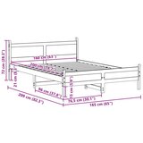 vidaXL Posteljni okvir brez vzmetnice voščeno rjav 160x200 cm borovina | Shoptok.si