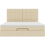 vidaXL Otomanski krevet s madracem i LED krem 180x200cm od tkanine | shoptok.hr