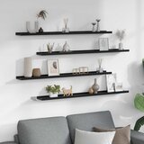  Zidne police 4 kom crne 100 x 9 x 3 cm | Eponuda.com