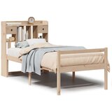  Krevet s regalom za knjige bez madraca 90x190 cm od borovine - Prirodna 90 x 190 cm | shoptok.hr