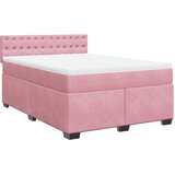 vidaXL Box spring postelja z vzmetnico roza 140x190 cm žamet, (21306061) Cene