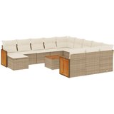  13-dijelni set vrtnih sofa s jastucima poliratan Bež | shoptok.hr