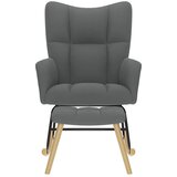  Stolica za ljuljanje s osloncem za noge od tkanine tamnosiva | shoptok.hr