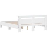 vidaXL Okvir za krevet s uzglavljem i LED bijeli 140 x 200 cm | shoptok.hr