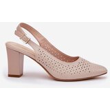 Sergio Leone Cutout Sandals With Pointed Toes On A Heel Beige SK163 | Shoptok.si