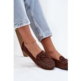 Boto Embellished Women's Loafers Made of Eco Suede Brown Prissine | Shoptok.si