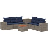  Set sofe 8 kom. Siva i tamnoplava Poli Rattan i čelik | shoptok.hr
