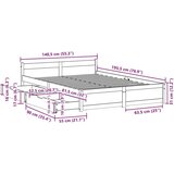 vidaXL Okvir kreveta bez madraca 135 x 190 cm od masivne borovine | shoptok.hr