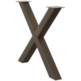  Noge za blagovaonski stol u obliku slova X, 3 kom, prirodni čelik, 90 x (72-73) cm, čelik | shoptok.hr