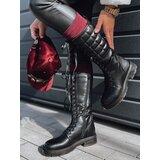 DStreet Kozaki damskie JINOVA pikowane czarne | shoptok.hr