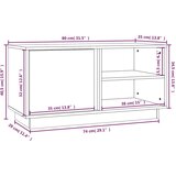 TV omarica medeno rjava 80x35x40,5 cm trdna borovina, (20733997) | Shoptok.si