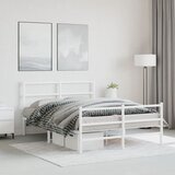  Metalni okvir kreveta uzglavlje i podnožje bijeli 140x200 cm | shoptok.hr