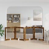  Vrata za pse s postoljem 4 pcs Dimljeni hrast 100 x 100 cm | shoptok.hr