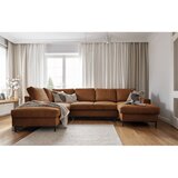 Miuform Narančasta/smeđa sklopiva kutna garnitura od samta (s lijevim kutom) Lofty Lilly – | shoptok.hr