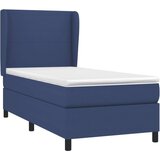 vidaXL Krevet s oprugama i madracem plavi 90 x 200 cm od tkanine | shoptok.hr