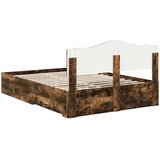  Krevetna konstrukcija s ladicama Dimljeni hrast 150 x 200 cm Smeđa 203 x 153 x 90 cm | Shoptok.si