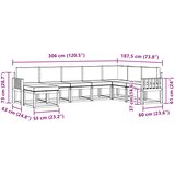  Set vanjskih sofa s jastukom 8 pcs Bijela i svjetlosiva | Eponuda.com