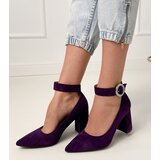 D/CEO Purple block heel pumps with buckle and rhinestones Vellus | Shoptok.si