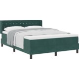 Box Spring Krevet s Madracem Tamnozelena 140x200 cm Baršun | shoptok.hr