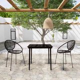 3-dijelni vrtni blagovaonski set crni Crna Dužina stola 80 cm | shoptok.hr