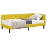 vidaXL Kotna postelja z vzmetnico Rumena 100 x 200 cm Žamet | Shoptok.si