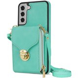 INORCO Za Samsung Galaxy S22 5G PU usnje + etui z režo za kartico TPU, ovitek za telefon z zadrgo in stojalom s trakom čez telo, (22035700) Cene
